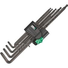 Image of Wera 967 TX XL TORX® BlackLaser Long L-Key Set TX 8-40 9pc