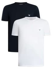Image of Emporio Armani Men's 2 Pack Lounge Crew Regular T-Shirt, Multicoloured