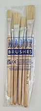 Image of Major Brushes Short Handle Flat Hog Brushes (Pack of 6)