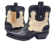 Image of Steve Madden Waynoa Angle Boots, Womens Boots UK Size 4, Cream, Black,New