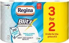 Image of Regina Blitz Pack of 3 Rolls Original X Large Strong Multi Purpose Kitchen Roll