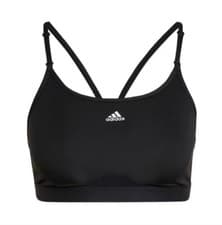 Image of Adidas Womens Aeroreact Training Light Support Sports Bra Medium Black New