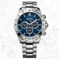Image of Hugo Boss Ikon HB1512963 Men's Chronograph Watch Blue Dial Stainless Steel Strap