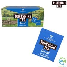 Image of YORKSHIRE DECAF Tea Bags SACHETS Individual ENVELOPED Tagged 100% BLACK Classic