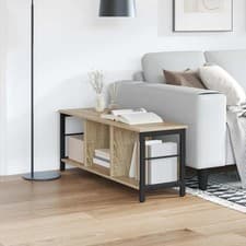 Image of WALPLUS Bookshelf Sonoma Oak 102x32x40.5 cm Engineered Wood Storage Unit