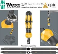 Image of Wera 921 Kraftform Impact Driver Hammer & Interchangeable Screwdriver Bits, Sets