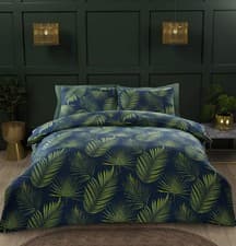 Image of Bedding Botanical Green Leaves Duvet Cover Set Floral Microfibre