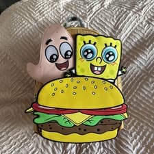 Image of Nickelodeon SpongeBob SquarePants Loungefly Krabby Patty Group Mini Backpack New
