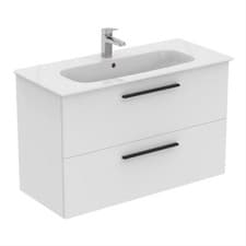 Image of Ideal Standard i.life A Wall Hung Vanity Unit With Basin 2 Drawers 100cm Matt Wh