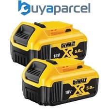 Image of Dewalt DCB184 5.0ah 18v XR Lithium Ion Li-Ion Battery Twin Pack - LED Indicator