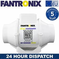 Image of 100mm Inline Extractor Fan with Timer 4" Loft Bathroom Vent Duct Fan Quiet
