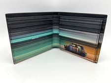 Image of Paul Smith MINI BLUR Signature Stripe COIN billfold Black Leather Wallet
