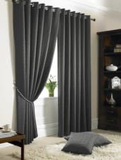 Image of Alan Symonds Madison Charcoal Taped Top Curtains Fully Lined all sizes