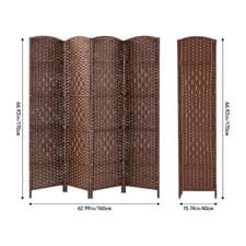 Image of 4/6 Panel Folding Room Divider Partition Screen Home Office Privacy Separator UK