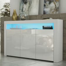 Image of TV Unit 155cm Sideboard Cabinet TV Stand Living Room High Gloss Doors