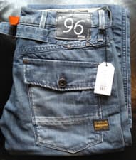 Image of G-STAR 96 GS3301 RAW STRAIGHT Jeans - W28 L30- Blue - Women’s - Diffusion - NEW
