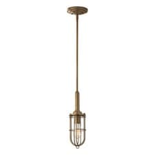 Image of 1 Bulb Ceiling Pendant Light Fitting Dark Antique Brass LED E27 60W Bulb