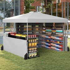 Image of Pop Up Canopy Tent with Wheeled Bag 3 Height Adjustable Outdoor Shelter White