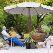 Image of 3.3(m) Garden Parasol Umbrella Outdoor Sun Shade Canopy with 8 Ribs Cream White