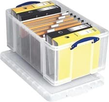 Image of Storage Box Really Useful Box 64 Litre Rectangular Plastic Clear, 71 x 44 cm