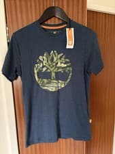 Image of Timberland Men’s T-shirt Blue with Logo- Size Small- BNWT
