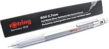 Image of rOtring 600 Premium Mechanical Pencil | 0.7mm | Silver Metal Barrel | Non-Slip
