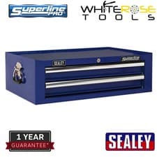 Image of Sealey Superline Pro Mid-Box 2 Drawer with Ball-Bearing Slides - Blue