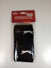 Image of Slazenger Twin Pack Wrist bands Sweat band Black Tennis Gym Badminton Sports