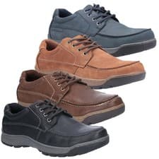 Image of Mens Hush Puppies Tucker Casual Lace Up Smart Leather Shoes Sizes 6 to 12