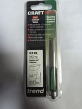 Image of TREND C116X1/4TC C116 GUIDED 12.7MM TRIMMER ROUTER CUTTER 1/4 EXTRA LONG SHANK