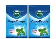 Image of Vicks VapoDrops Menthol Sugar Free 2 x 72g