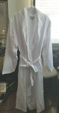 Image of NEW KASSATEX BATHROBE BATH ROBE SMALL/MED COTTON $160 MINT WHITE UNISEX