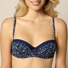 Image of Boux Avenue Blue Navy Floral Balconette Bra 32G – Georgia Ditsy Provence