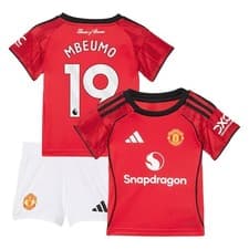 Image of Manchester United adidas Home Babykit 2025-26 with Mbeumo 19 printing