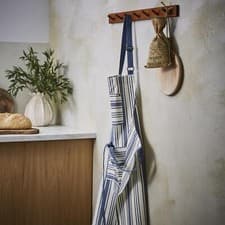 Image of Cotton Apron Ulster Weavers Denim Stripe 100% Cotton Blue