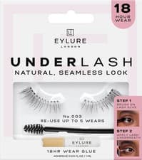 Image of EYLURE UNDERLASH NATURAL SEAMLESS LOOK FALSE EYE LASHES WITH ADHESIVE BLACK 003