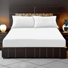 Image of 400TC Egyptian Cotton Fitted Sheet 25cm, 35cm & 40cm Deep Single Double King UK