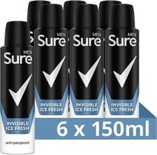 Image of SURE MEN INVISIBLE ICE FRESH ANTIPERSPIRANT DEODORANT 48H, 150ml 1, 3 or 6
