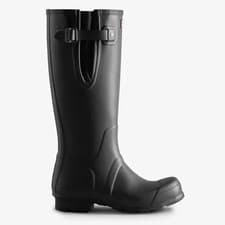 Image of Hunter Mens Wellies Original Tall Side Adjustable Black Wellington Boots