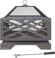 Image of Brooklyn Black Steel Fire Pit by La Hacienda - Next Day Delivery 🚚