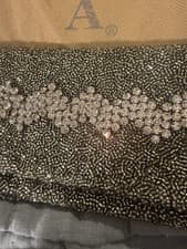Image of Moyna Bronze & Rhinestone Beaded Fold-Over Clutch Evening Bag
