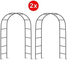 Image of 2X 2.4 M Garden Arch Trellis Metal Tubular Frame Climbing Plant Archway Arbour