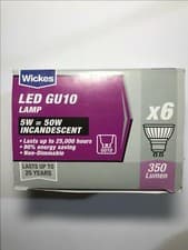 Image of Box of 6 Wickes GU10 5W = 50W LED 350 lumens Warm White Spot Light Bulb A+