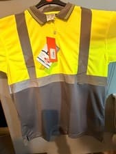 Image of Portwest S479 Hi-Vis Contrast Polo Shirt S/S Yellow/Grey Size L