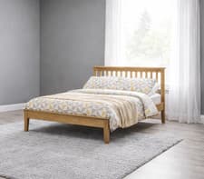 Image of Oak 5' King Size Bed Frame SALINA