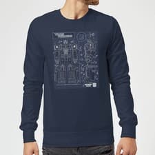 Image of Official Transformers Optimus Prime Schematic Adults Sweatshirt - Navy