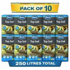 Image of 250L Top Soil Bulk Bag Pack 10x25L Lawn Soil Beds Borders Garden Ready Use