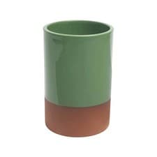 Image of Dexam Sintra Glazed Terracotta Wine Cooler Green