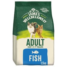 Image of James Wellbeloved Adult Dry Cat Food Fish 1.5kg Hypoallergenic Complete Balanced