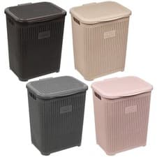 Image of 45L Plastic Laundry Basket Dirty Clothes Washing Storage Hamper w/ Handles & Lid